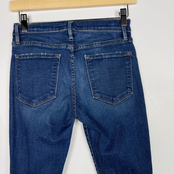 Frame Denim Size 26 Le Skinny De Jeanne Tulip Hem in York Wash Cotton Stretch - Picture 6 of 12